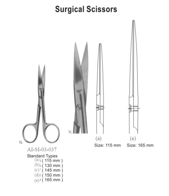 Surgical scissors standard type