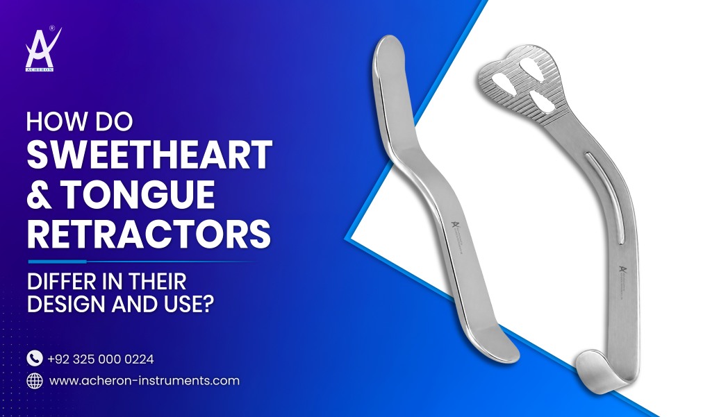 How Do Sweetheart and Tongue Retractors Differ in Their Design and Use?